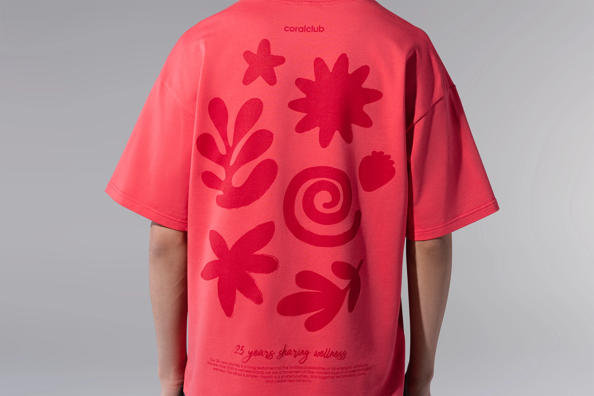 T-shirt "25th anniversary" coral