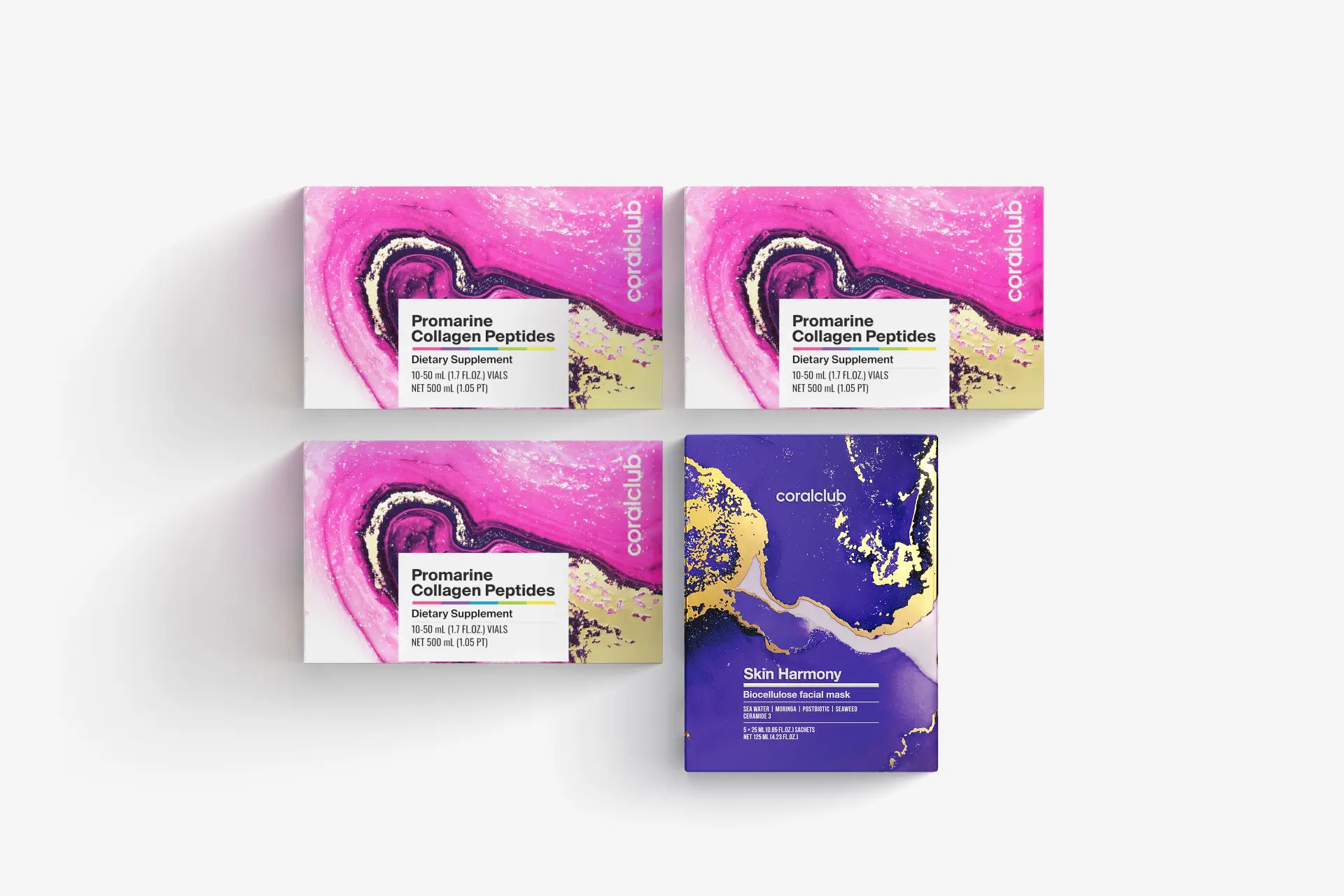 Promarine Collagen Peptides + Skin Harmony Biocellulose facial mask